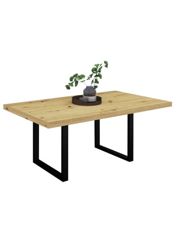 58 aufm Kessel ESSTISCH Elgin 3 175x80x100 Metall+Holzwerkstoff Schwarz/Asteiche