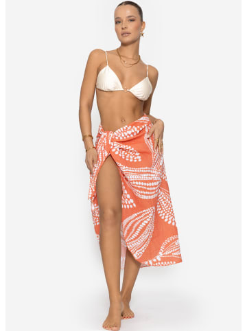 SASSYCLASSY Musselin Pareo mit Print in Orange