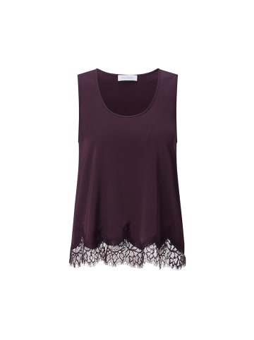 Rich & Royal Satin Top mit Spitze in Mulberry