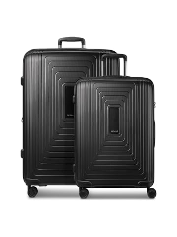 Redolz Essentials 14 4 Rollen Kofferset 2-teilig mit Dehnfalte in black metallic