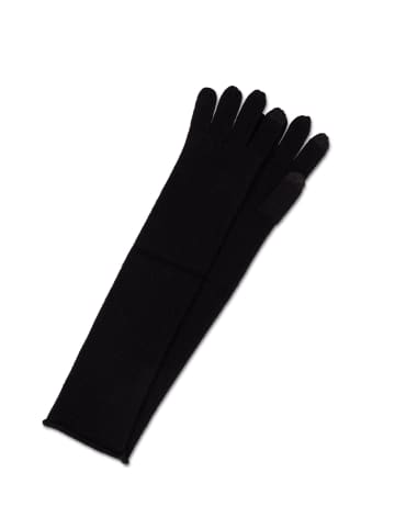 CASH-MERE.CH Bio Handschuhe Lang in Schwarz