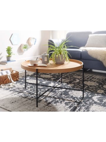 FineBuy Couchtisch in Braun / MDF / 78x78x40