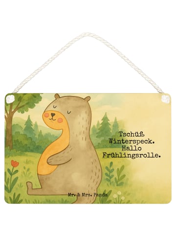 Mr. & Mrs. Panda Schild Otter Bauch Design mit Spruch in Weiß