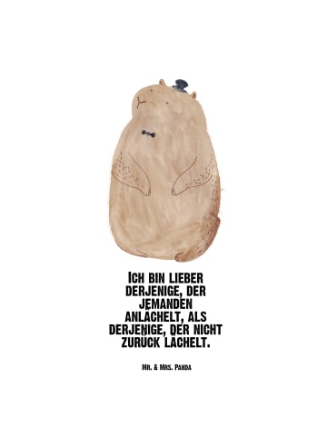 Mr. & Mrs. Panda große trinkflasche Murmeltier mit Spruch in Weiß