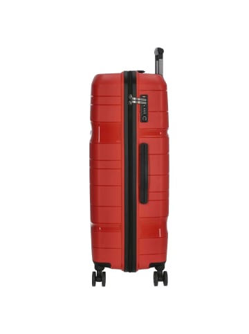 Check.In Memphis - 4-Rollen-Trolley 76 cm (blau) in rot
