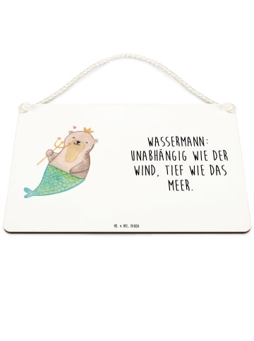 Mr. & Mrs. Panda Schild Wassermann Astrologie mit Spruch in Weiß