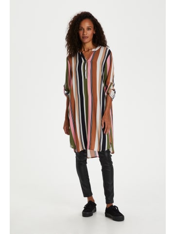 Kaffe Kleid KAmarana Regular fit in Green / Pink Stripe Print