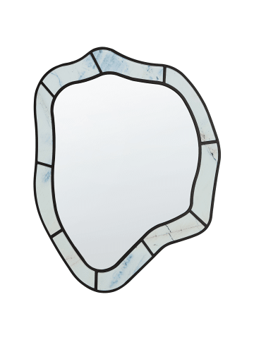 Beliani Wandspiegel LIVERDUN in Blau/Schwarz - (W) 64 x (H) 86 x (L) 2 cm Vertikal