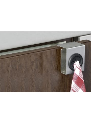 Maximex Geschirrtuch-Haken, mit Push-Funktion, 4er-Set in Grau, (B) 5 x (H) 6 x (L) 4 cm