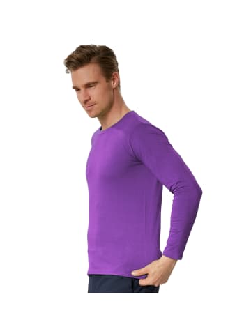 tectake Einfarbiges Langarm-Shirt für Männer, lila