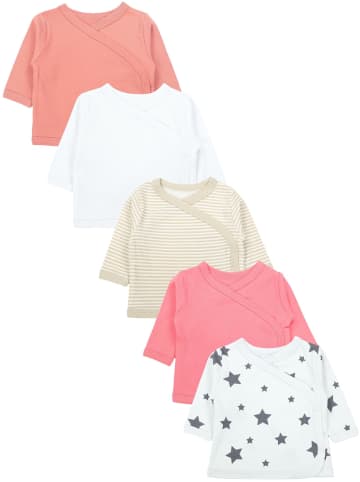 TupTam Baby Mädchen Langarm Wickelshirt 5er Set in rosa/rot