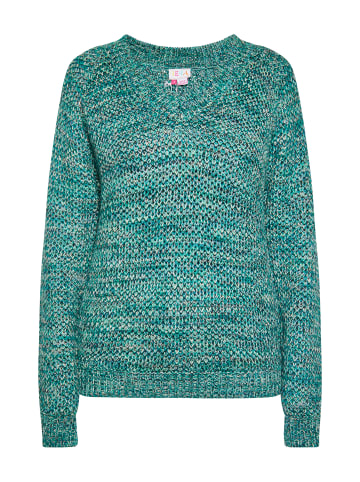 IZIA Damen Strick Pullover in Blau Mehrfarbig