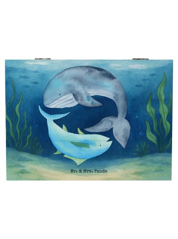 Mr. & Mrs. Panda Kiste Walfisch Thunfisch Design ohne Spruch in Weiß