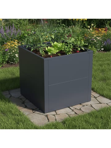 relaxdays Hochbeet in Grau - (B)50 x (H)50 x (T)50 cm