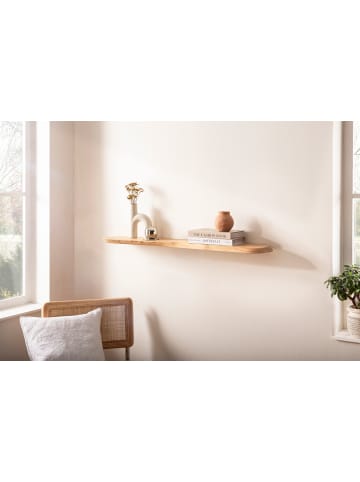 FineBuy Wandregal in Braun / Akazie / 100x20x3