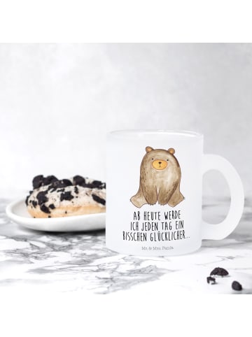 Mr. & Mrs. Panda Tee Tasse Bär sitzend mit Spruch in Transparent