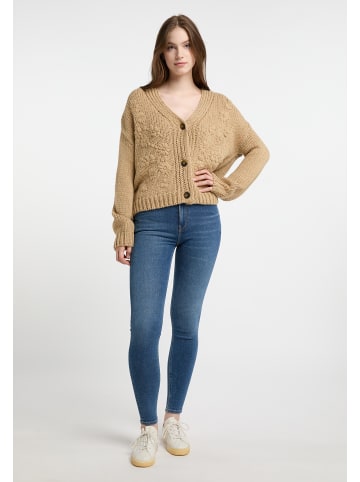 DreiMaster Damen Strickjacke Mit Knöpfen in Dunkelsand