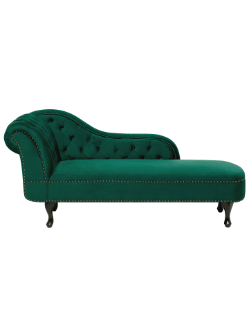 Beliani Chaiselongue NIMES in Grün/Schwarz - (W) 169 x (H) 79 x (L) 65 cm linksseitig
