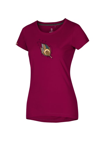 OCUN W CLASSIC TEE BLOSSOM-ART in Dunkelrot