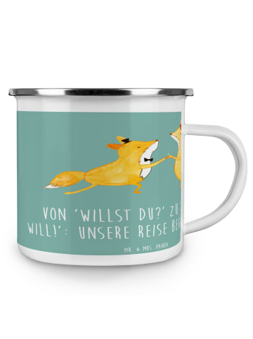 Mr. & Mrs. Panda Becher Verlobung Abenteuer mit Spruch in Meeresbrise