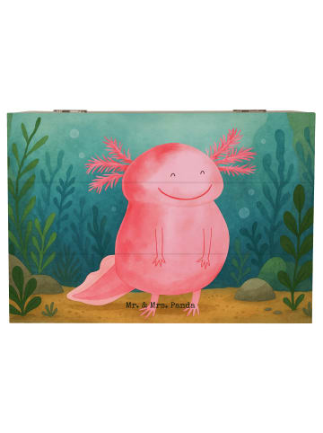 Mr. & Mrs. Panda Truhe Axolotl Glücklich Design ohne Spruch in Weiß