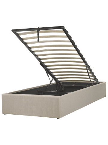 Beliani Einzelbett DINAN in Beige - (W) 99 x (H) 31 x (L) 214 cm