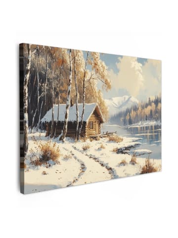 MuchoWow Leinwand bilder Berghütte (BxH)