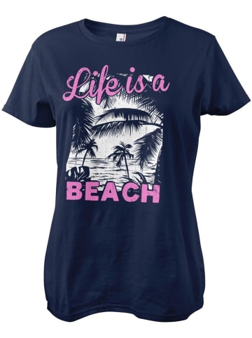 Hybris Shirt "Life Is A Beach Girly Tee" in Blau