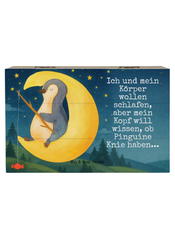 Mr. & Mrs. Panda Aufbewahrungsbox Pinguin Mond Design mit Spruch in Weiß