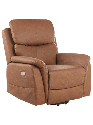 Beliani Fernsehsessel GLORIE in Braun - (W) 85 x (H) 82 x (L) 85 cm
