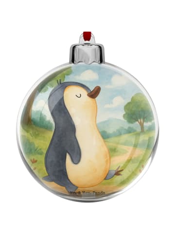 Mr. & Mrs. Panda Weihnachtskugel Kunststoff Pinguin mHerzieren ... in Weiß