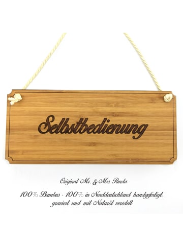 Mr. & Mrs. Panda Türschild Selbstbedienung mit Spruch in Keine Angabe