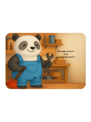 Mr. & Mrs. Panda Magnet Hausmeister Leidenschaft Design mit Spruch in Weiß