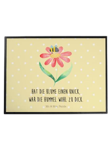 Mr. & Mrs. Panda Schreibtischunterlage Hummel Blume mit Spruch in Gelb Pastell