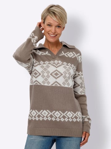 Sieh an! Troyer in taupe-ecru-gemustert