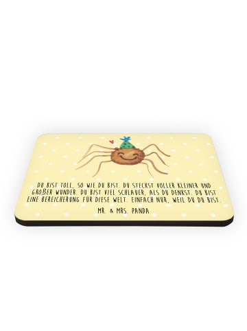 Mr. & Mrs. Panda Magnet Spinne Agathe Party mit Spruch in Gelb Pastell
