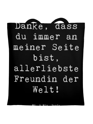 Mr. & Mrs. Panda Tasche Spruch Beste Freundin mit Spruch in Schwarz