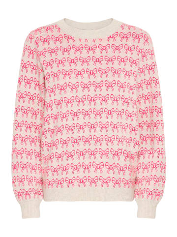 ICHI Strickpullover IHBRIELLE Loose fit in Oatmeal w. Pink Yarrow
