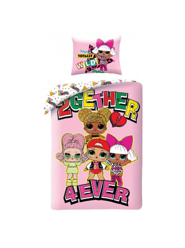 COFI 1453 LOL Surprise Bettwäsche Set aus Baumwolle Bettdeckenbezug 140 × 200 in Pink