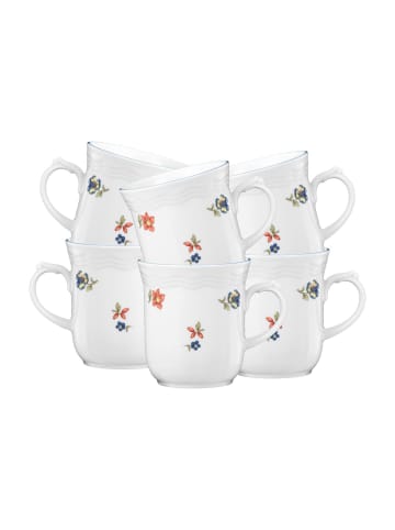Seltmann Weiden 6er Set Henkelbecher Sonate Nostalgie in Weiß 290 ml in weiß