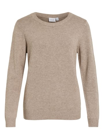Vila Dünner Rundhals Strickpullover VIRIL in Braun-2