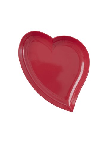 Rice Melamin Herz Platte Red Kiss in rot