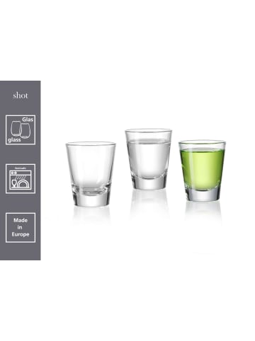 6er Set Schnapsgläser Shot in Transparent 45 ml