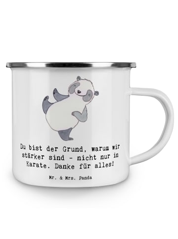 Mr. & Mrs. Panda Kaffeebecher Karate Trainerin Stärke mit Spruch in Weiß