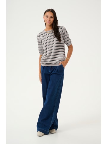Kaffe Strickpullover KAlizza in Elephant Mel.-Black/Chalk