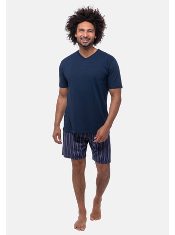 Ammann Schlafanzug Night & Home Cotton in Dunkelblau