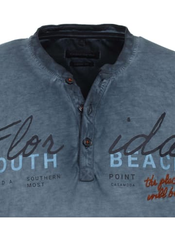 CASAMODA Knopfleisten T-Shirt für Herren in blau