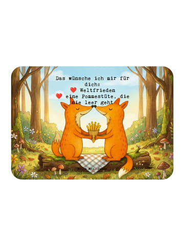 Mr. & Mrs. Panda Magnet Füchse Liebe Pommes Design mit Spruch in Weiß