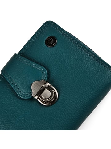 Greenburry Spongy Geldbörse Leder 9 cm in petrol