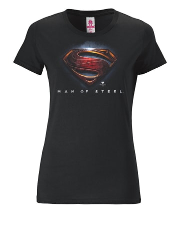 Logoshirt T-Shirt Superman - Man Of Steel in schwarz